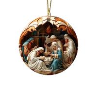 Ornamento dell'albero Di Natale Scena Della Natività, Decorazioni dell'albero Di Natale Appeso in Acrilico, Accessori dell'albero Di Natale per la Decorazione Della Parete Di Azione