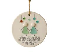 Ornamento dell'amicizia a forma di cuore in vetro marino, fatto a mano, con citazione ispiratrice, regalo significativo per la migliore amica, albero di Natale e decorazione per la casa (stile C)