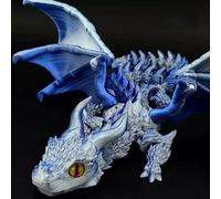 Ornamento desktop articolato stampato 3D Wyvern Dragon, Fidget Dragon Figurine con ali mobili, Modello di simulazione realistica, Regalo per gli amanti dei draghi