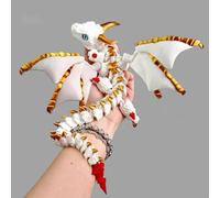 Ornamento desktop articolato stampato 3D Wyvern Dragon, Fidget Dragon Figurine con ali mobili, Modello di simulazione realistica, Regalo per gli amanti dei draghi