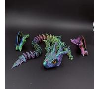 Ornamento desktop articolato stampato 3D Wyvern Dragon, Fidget Dragon Figurine con ali mobili, Modello di simulazione realistica, Regalo per gli amanti dei draghi