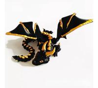 Ornamento desktop articolato stampato 3D Wyvern Dragon, Fidget Dragon Figurine con ali mobili, Modello di simulazione realistica, Regalo per gli amanti dei draghi