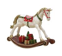 Ornamento di cavallo a dondolo - Statuette di Natale in resina decorazione da tavola festiva statue di Natale | Cavallo a dondolo in legno, decorazione per sala di festa, regali di Natale per la casa