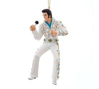 Ornamento Di Elvis Presley In Tuta Blu E Bianca