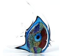 Ornamento di figura di balena di vetro soffiato a mano,Ornamento animale di mare per acquario di pesci,Collezione di animali di mare per regalo di compleanno,Fermacarte in vetro