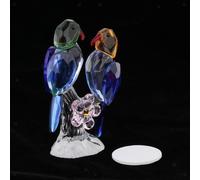 Ornamento di figurine di uccelli con statua di pappagallo di cristallo