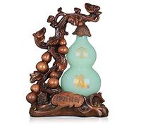 Ornamento di Fortune Exquisito Ornamenti di Zucca Giada Giada Lucky Gourd Cinese Accessori per la casa Feng Shui Apertura di Regali-Protetto Casa di Pace Decorazione di ricchezza di Pace Fortune
