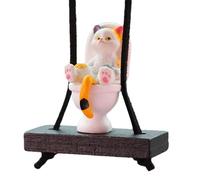 Ornamento di gatto per auto,Ornamento per auto di gatto oscillante,Gatto sul WC Decorazione ornamentale automatica | Ciondolo gatto e unico, per auto a forma di