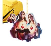 Ornamento Di Gesù Acrilico - Decorazione Di Gesù Natività, Nascita Della Decorazione Di Gessù Che Tiene Il Cuore, Robusta Ornamento Di Natale Acrilico | Auto Sospesa Cristiana Ornamennto Natalizio