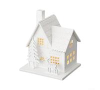Ornamento di legno illuminato della casa della chiesa del LED per la | Natale per la decorazione domestica Natale da tavolo Villaggio Decor Inverno Holiday Mantel Display