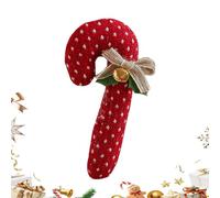 Ornamento Di Natale in Bastone in Tessuto Rosso E Bianco con Campanello E Ornamenti Di Natale Rosso E Bianco, per Autunno Inverno Giardino Interno Festa Casa