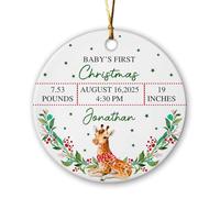 Ornamento Di Natale In Ceramica Baby'S First Christmas Personalizzato Ornamento Di Natale Elegante Per Fidanzati Regali Di Nozze 7.3Cm