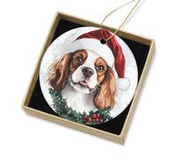 Ornamento Di Natale In Ceramica Cavalier King Charles Spaniel Decorazione Keepsake Addobbi Natalizi Per Fidanzati Souvenirs Amante Dei Viaggi 7.3CM