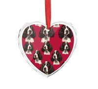 Ornamento Di Natale In Ceramica English Springer Spaniel Dog Addobbi Natalizi Fidanzamento Aggiunta Di Atmosfera Romantica Per Regali Di Nozze Amante Dei Viaggi 7.3Cm