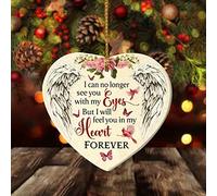 Ornamento Di Natale In Ceramica I Can No Longer See You With My Eyes Ornamento Di Natale Elegante Natalizio In Ceramica Per Souvenirs Coppie Fidanzati 7.3CM