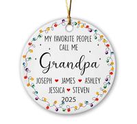 Ornamento Di Natale In Ceramica My Favorite People Call Me Grandpa Personalizzato Addobbi Natalizi Aggiunta Di Atmosfera Romantica Per Amante Dei Viaggi Fidanzati 7.3Cm