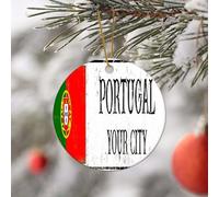 Ornamento Di Natale In Ceramica Portugal Flag Ornamento Di Natale Fidanzamento Decorazioni Natalizie Per Regali Di Nozze Souvenirs Coppie 7.3CM