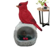 Ornamento di Natale ' rosso, simulato ornamenti di rosso, scultura artigianale di uccelli artificiali, piccoli uccelli di piume rosse per giardino, biblioteca, cameretta dei