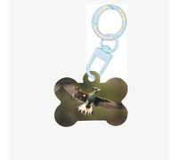 Ornamento di osso di cane acrilico con stampa volante-selvaggia, medagliette per cani Ornamento personalizzato per animali domestici, portachiavi a forma di osso identificativo