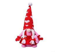 Ornamento di peluche a forma di gnomo di San Valentino, romantico e dolce, bambole fatte a mano, simbolo di fortuna, dimensioni perfette, San Valentino (femmina)