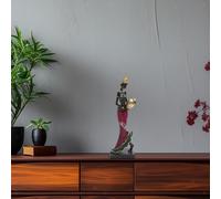 Ornamento di scultura d'arte africana, statua in resina di donna tribale per