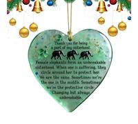 Ornamento di sorellanza di elefante - Decorazione acrilica a forma di cuore, ornamento di sorellanza di Natale, decorazione acrilica a forma di cuore per amici, ragazze, donne, famiglia, compagni di c