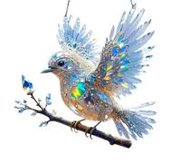 Ornamento Di Uccelli | Uccello Blu Cristallino, Ornamento Di Arte Macchiata | Ornamento Di Kolibri | Acrilico, 2D, Cacciatore Di Sole Piatto, Rimorchio Per Finestra Lucido, Decorazione della Casa per