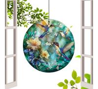 Ornamento di Uccello Acrilico 2D | Ciondolo Colibrì per Finestra 2D per la Festa della Mamma,Uso Interno ed Esterno Acchiappasole Arte Piatto Decorazione Rustica | per gli Amanti di O