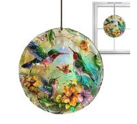 Ornamento di Uccello Acrilico 2D,Ornamento Finestra Colibrì Acrilico 2D,Decorazione Rustica Farm Che Esprime Gratitudine Arte Piatto | per Gli Amanti degli uccelli per Cucina e