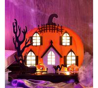 Ornamento di Zucca a Led di Halloween Scultura di Halloween Statua di Zucca per