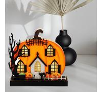 Ornamento di zucca con luce a LED di Halloween divertente per la scrivania