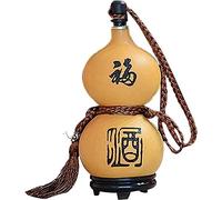 Ornamento di zucca stile cinese, Bottiglia d'acqua Acqua e vino, zucca medicinale, bollitore in sughero facile da pulire for il campeggio, con tappo in gomma(500ml)