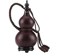 Ornamento di zucca stile cinese, Bottiglia d'acqua Fiaschetta di zucca naturale Decorazione for la casa Bottiglia vuota Sughero Bollitore Cera d'api Medicina Zucca Brocca,(Brown)