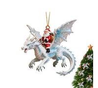 Ornamento Drago Decorazione 2D Di Babbo Natale A Cavallo Di Un Drago