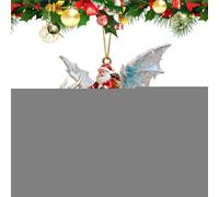 Ornamento Drago Decorazione 2D Di Babbo Natale A Cavallo Di Un Drago