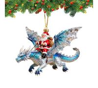 Ornamento Drago Decorazione 2D Di Babbo Natale A Cavallo Di Un Drago