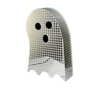 Ornamento fantasma di Halloween, decorazione a mosaico a più livelli di Halloween, statuette riflettenti per vacanze, cucina, bar, appartamento, camera da, trucco o scherzetto, scrivania da casa