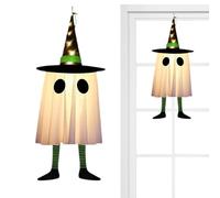 Ornamento fantasma di Halloween - Decorazione appesa spettrale, proposta di spirito luminoso | Figura spaventosa per alberi da esterno, fantasma bianco inquietante per decorare i portici feste e casa