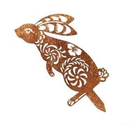 Ornamento Ferro Rustico Sagoma Lepre Ornamento Ferro Rustico(D) | Silhouette coniglio affascinante, tocco per whimsical, per ideale per pasqua, estetica da per giardino unica