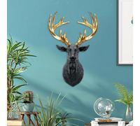 Ornamento fissato al muro della scultura della statua della testa di cervo