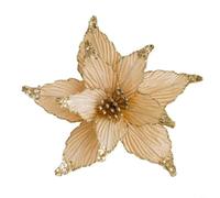 Ornamento floreale glitterato da appendere, 25 cm, per albero di Natale | Per una finitura glitterata scintillante, design accattivante, si appende facilmente, festosa per il tono rosso