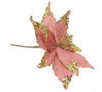 Ornamento floreale glitterato da appendere, 25 cm, per albero di Natale | Per una finitura glitterata scintillante, design accattivante, si appende facilmente, festosa per il tono rosso