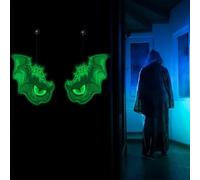 Ornamento fluorescente a doppio lato per Halloween, da appendere, si illumina al buio, per uso interno ed esterno in vacanza (F)
