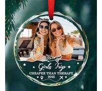 Ornamento fotografico personalizzato per ragazze, regalo di Natale 2025, regalo per migliore amica della sorella, viaggio con amici, ricordo di viaggio con gli amici, ornamenti personalizzati per foto