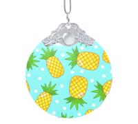 Ornamento fresco della palla di Natale dell'ananas con il gancio, decorazione di vetro a 3,3 pollici con stampa completa dell'involucro