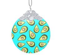 Ornamento fresco della palla di Natale dell'avocado della frutta tropicale con il gancio, decorazione di vetro a 3,3 pollici con stampa completa dell'involucro