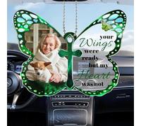 Ornamento generico da appendere all'auto, con foto personalizzata, regalo commemorativo per lutto, ornamento per la perdita di una persona cara per la perdita di padre, madre e famiglia, regalo