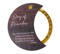 Ornamento girevole in legno acrilico da 20 cm, con funzione conto alla rovescia, per Ramadan Eid e decorazione da tavola festiva (A)
