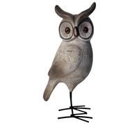 Ornamento gufo in piedi effetto legno per gli amanti della natura
