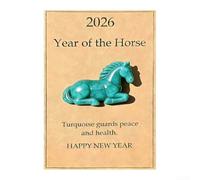 Ornamento in acrilico a forma di cavallo per l'anno 2026, che rappresenta la forza senza fretta e l'aspirazione focalizzata (stile carta verde smeraldo)